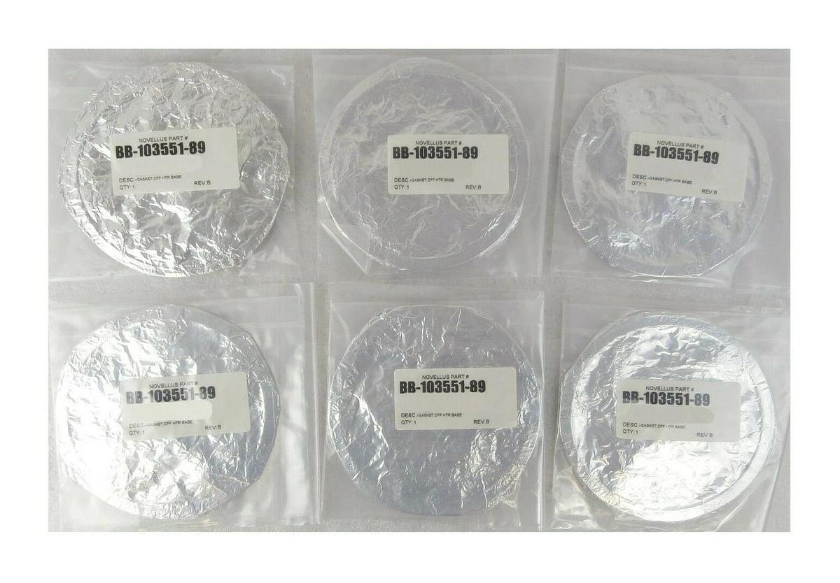 Refurbished Novellus Systems BB-103551-89 CFF HTR Base Gasket Reseller Lot of 6 Refurbished