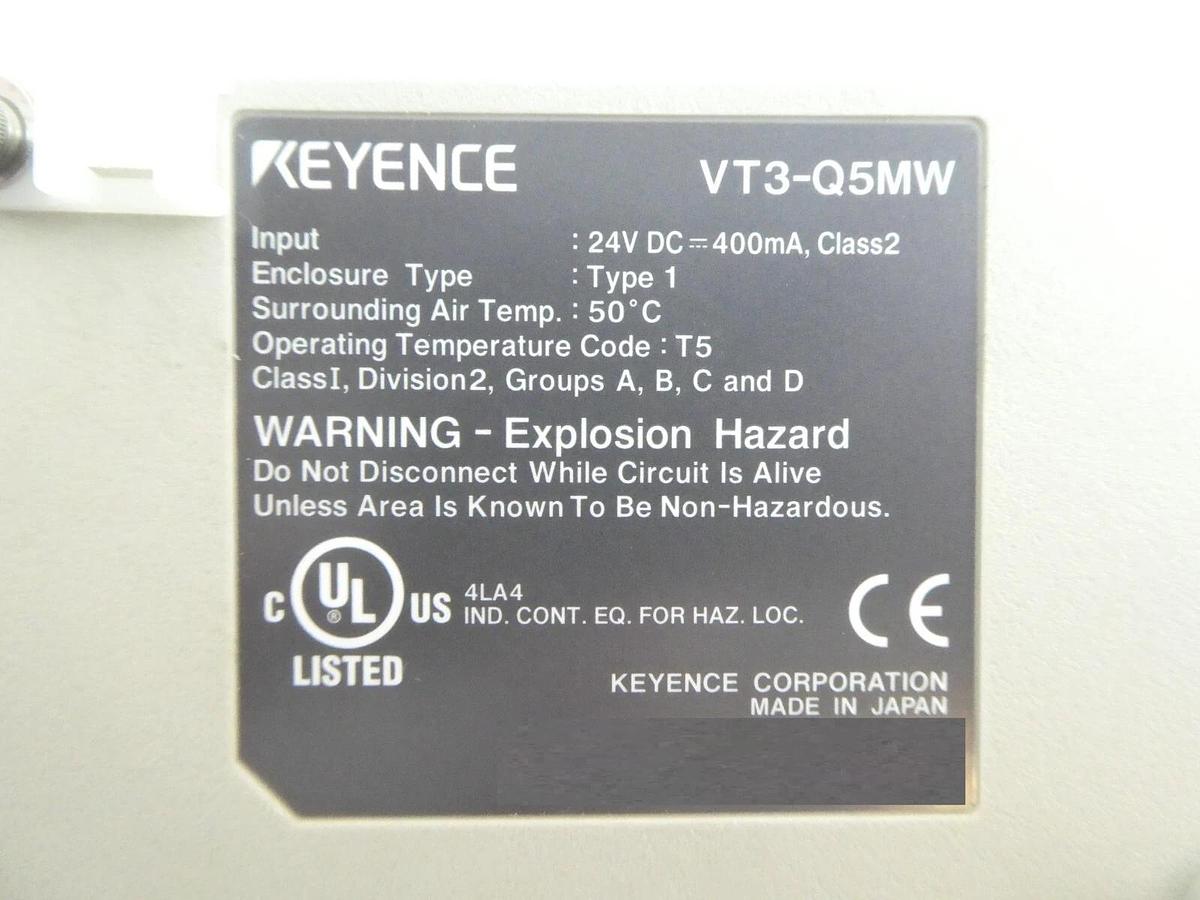Used Keyence VT3-Q5MW 6" LCD Interface Touch Panel Display Lot of 2 Working Surplus