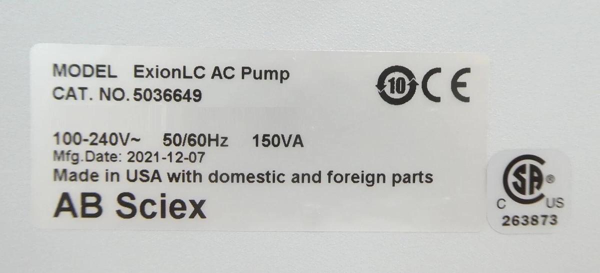 Used AB Sciex 5036649 ExionLC AC Pump Module 4500 UHPLC Series Untested As-Is