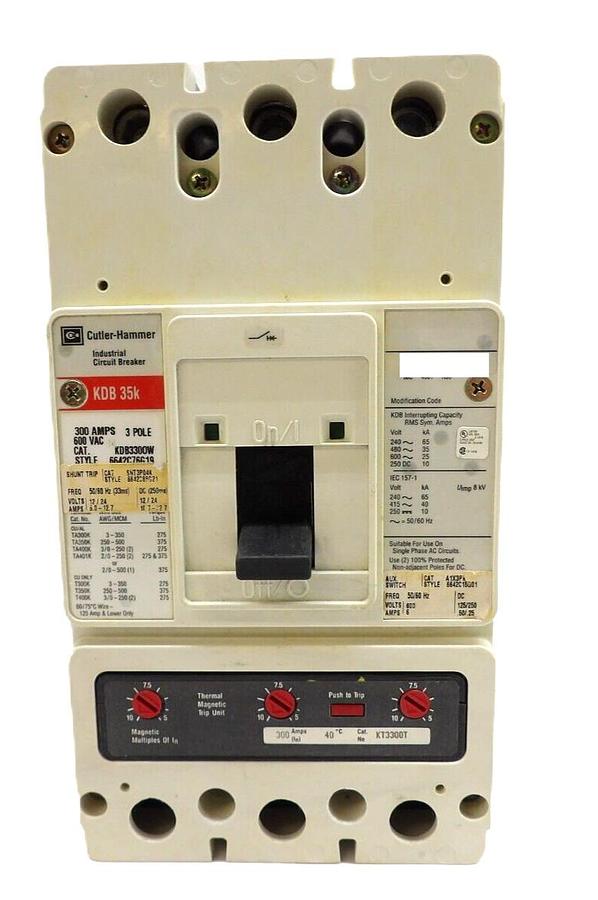 Used Eaton KDB3300W 3-Pole Industrial Circuit Breaker KDB 35k Working Spare