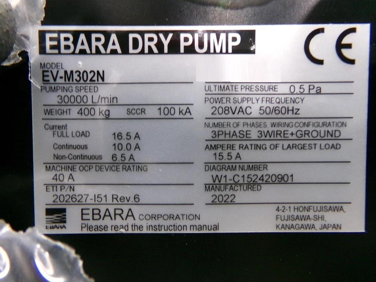 EV-M Ebara Technologies EV-M302N Dry Vacuum Pump 500351866 New Surplus