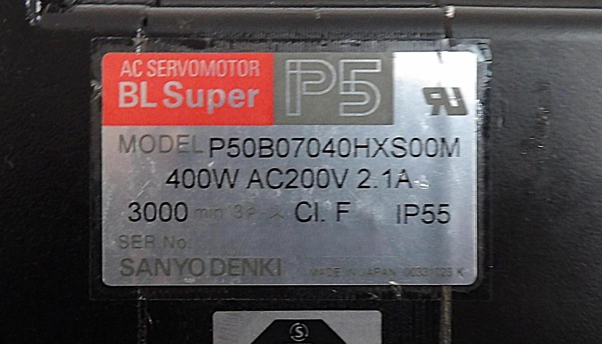 Used Sanyo Denki P50B07040HXS00M AC Servo Motor BL Super P5 Lot of 2 Working