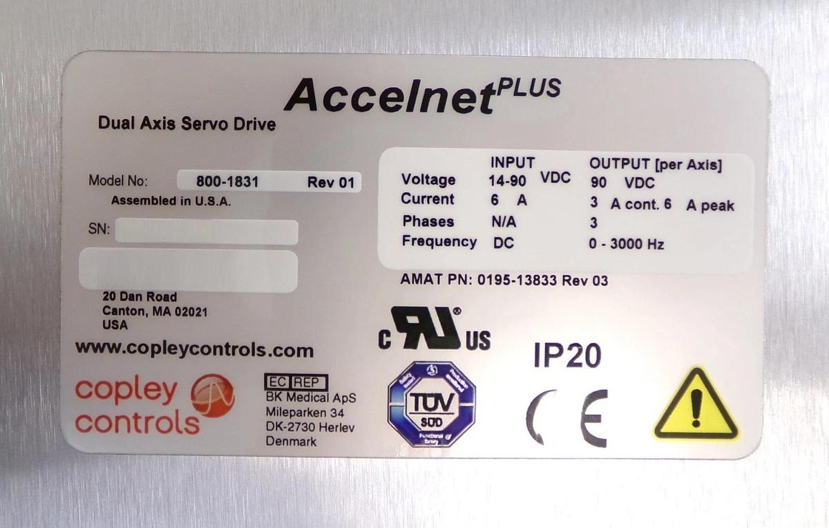 Copley Controls 800-1831 Dual Axis Servo Drive Accelnet Plus Lot of 3 New