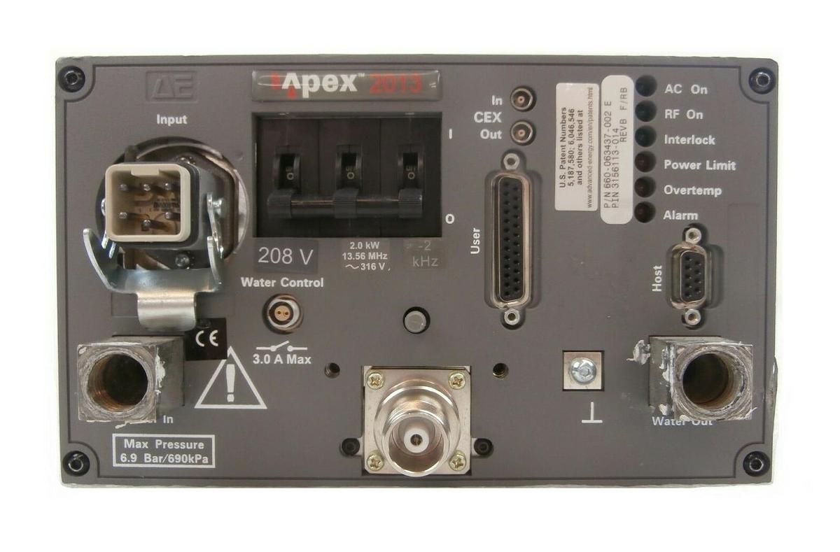 Used Apex 2013 AE Advanced Energy 660-063437-002 E RF Generator 3156113-014 Tested