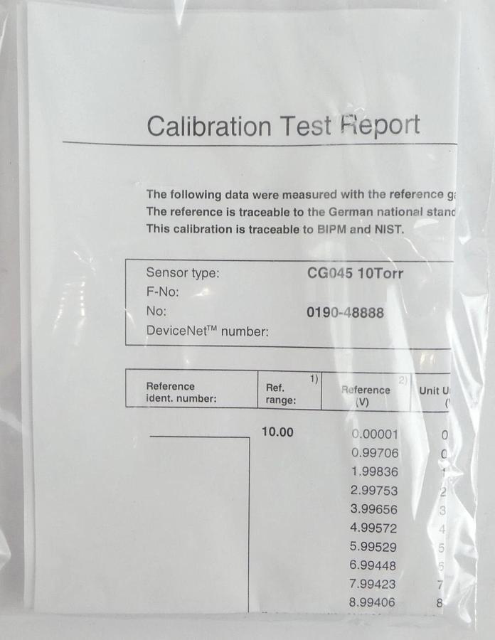 Inficon CG045 Capacitance Gauge Baratron AMAT 0190-48888 New Surplus