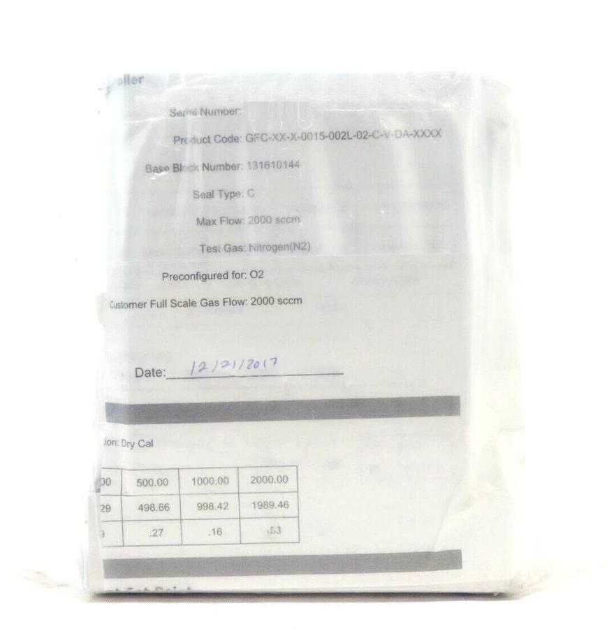 Pivotal Systems 32-02853 Mass Flow Controller MFC 2000 SCCM O2 New Surplus