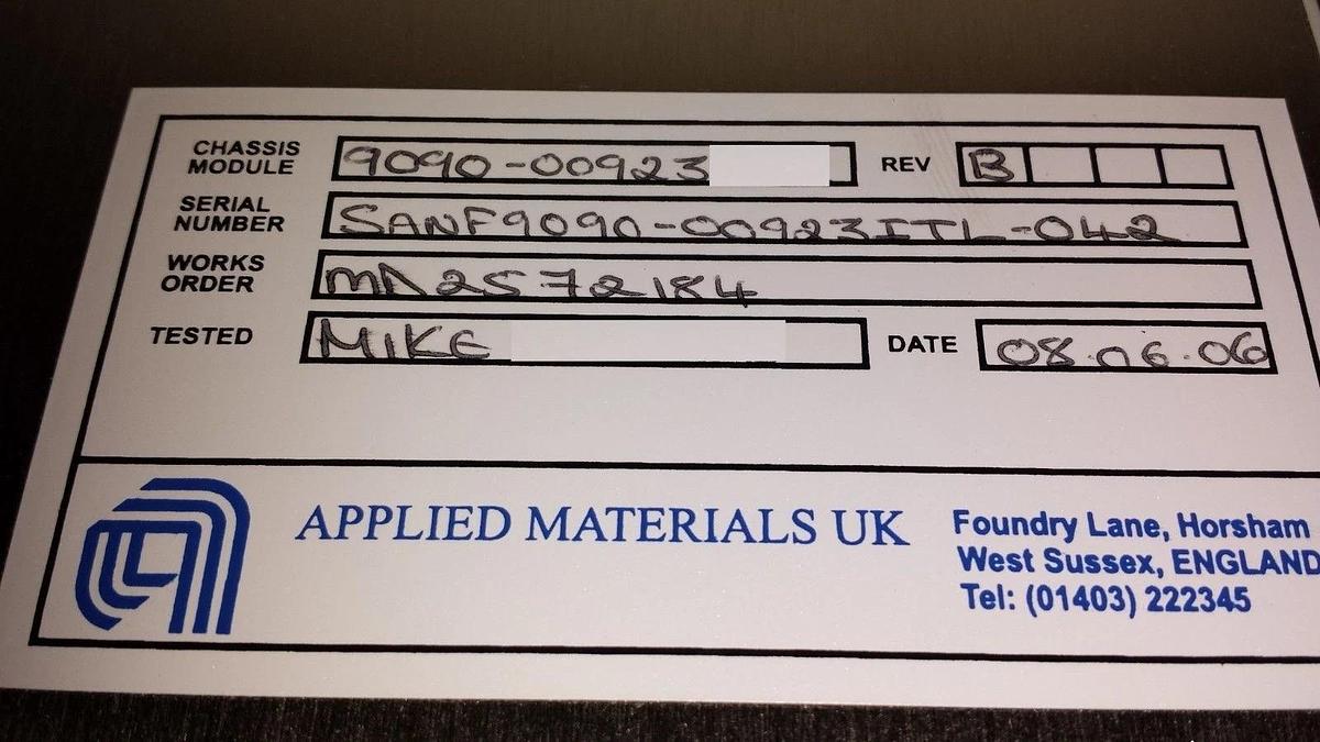 Used AMAT Applied Materials 9090-00923 Processor Vacuum Control Quantum X Used