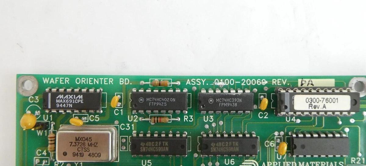 Used AMAT Applied Materials 0100-20069 Wafer Orienter PCB Damaged Clip Working