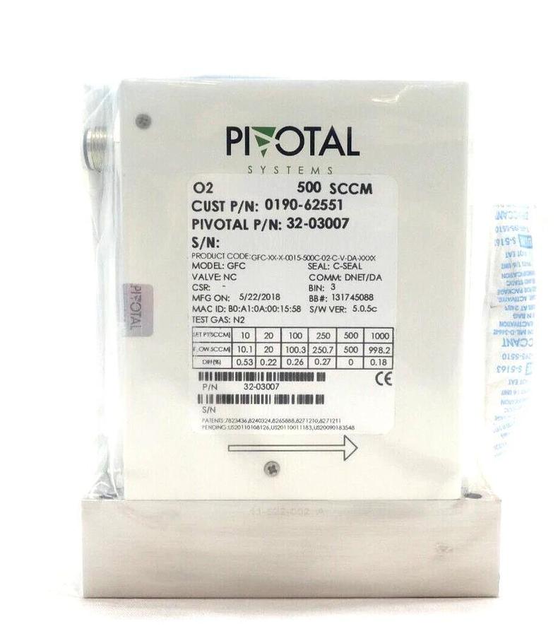 Pivotal 32-03007 Mass Flow Controller MFC 500 SCCM O2 0190-62551 Lot of 3 New