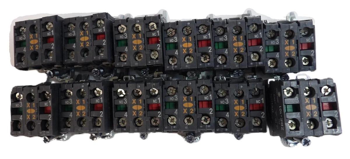 Used Schneider Electric XB4BW35B5 LED 22mm Push Button Switch Lot of 12 Working