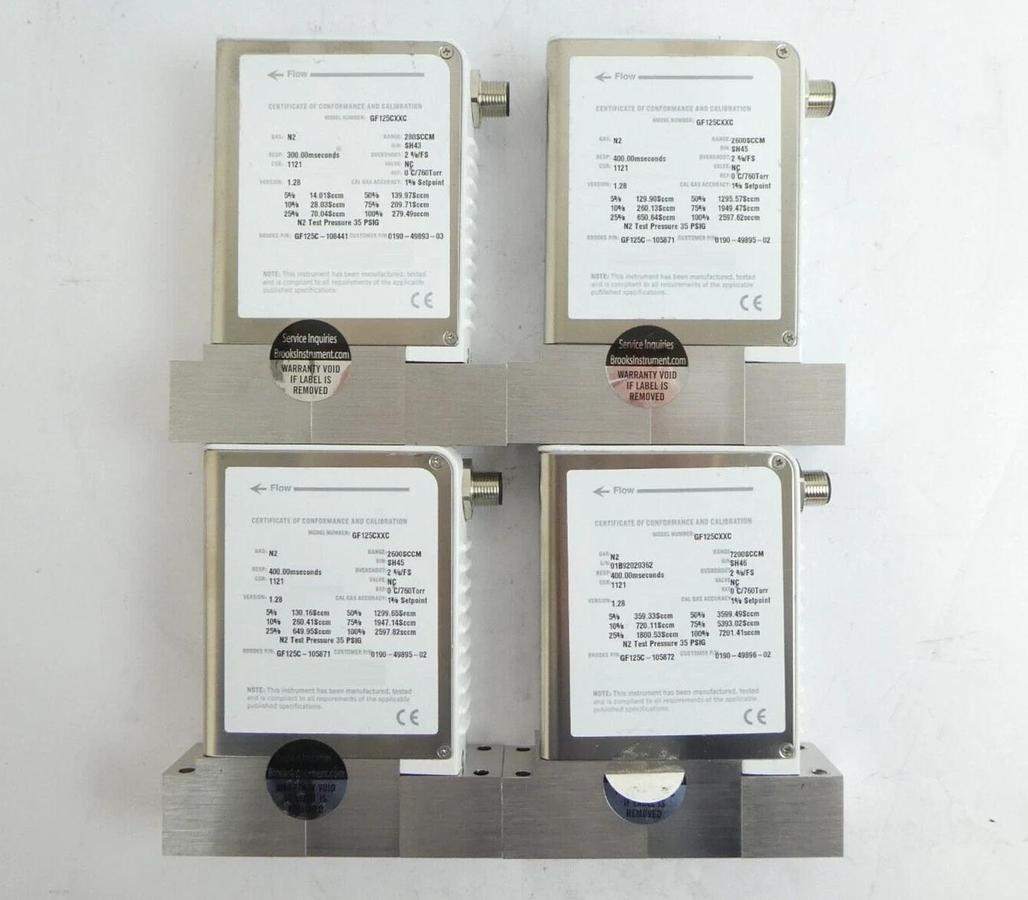 Used Brooks Instrument GF125CXXC Mass Flow Controller MFC Lot of 12 Working Surplus