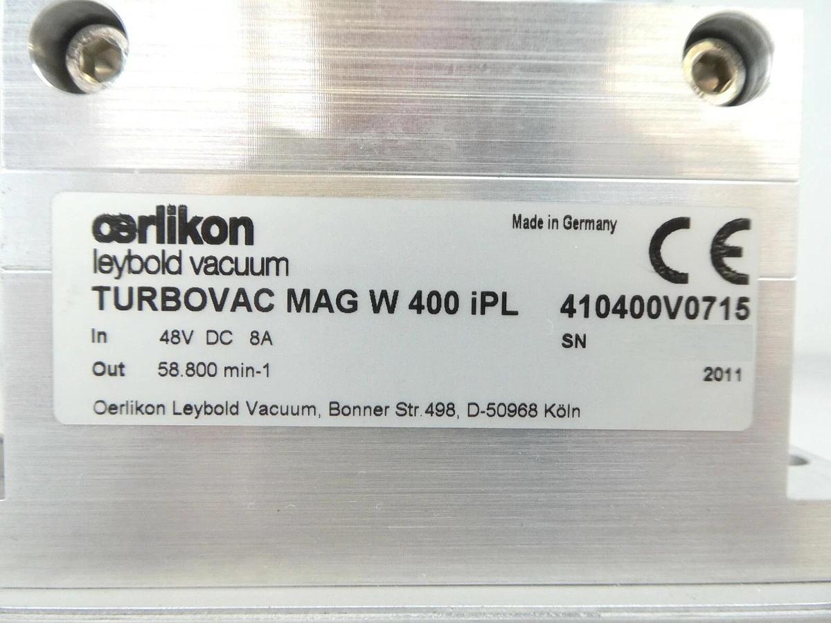 Used TURBOVAC MAG W 400 iPL Leybold 410400V0715 Turbo Pump MAG.DRIVE Tested Working