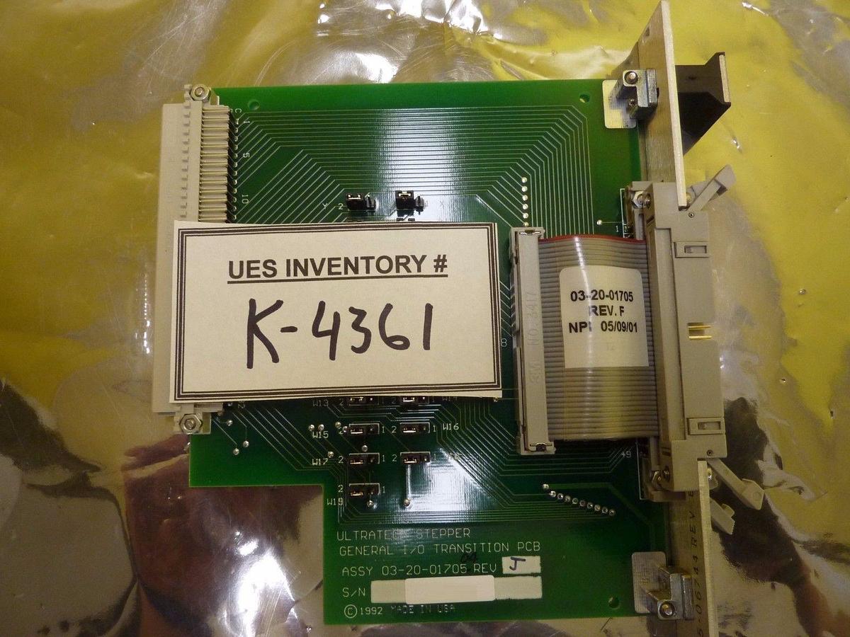 Used Ultratech Stepper 03-20-01705-04 General I/O Transition PCB Card Rev. J Used