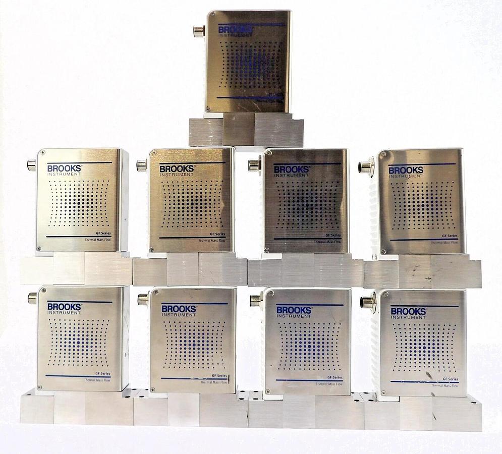 Used Brooks Instrument GF125CXXC Mass Flow Controller MFC Lot of 9 Working Surplus