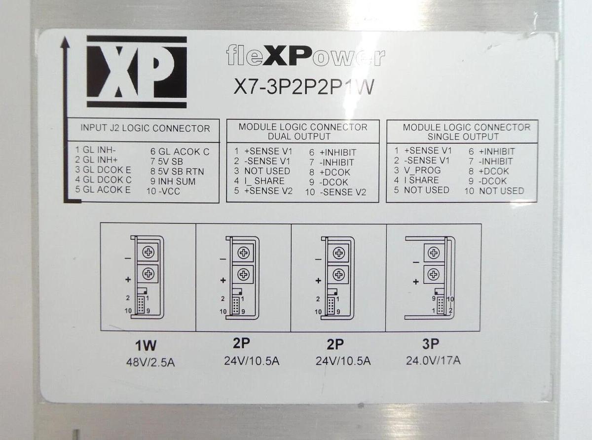 Used XP Power X7-3P2P2P1W Power Supply Assembly fleXPower Series Working Surplus