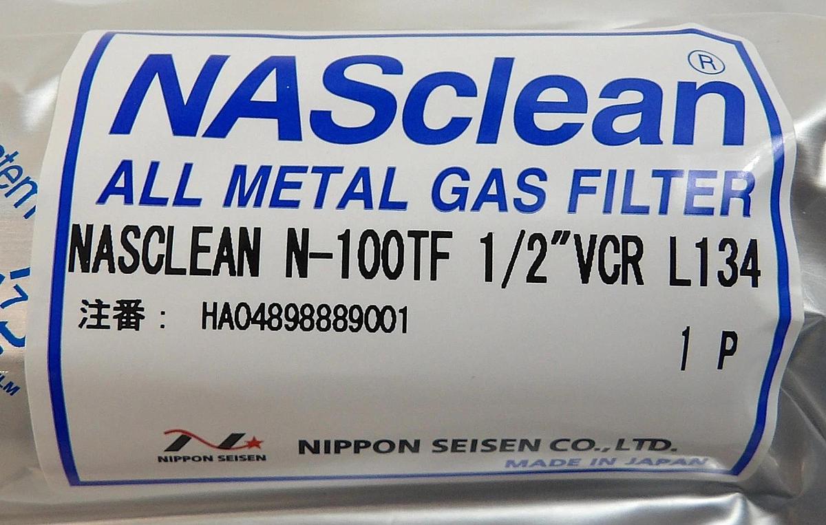 Nippon Seisen N-100TF Metal Gas Filter 1/2"VCR L134 NASclean New Surplus