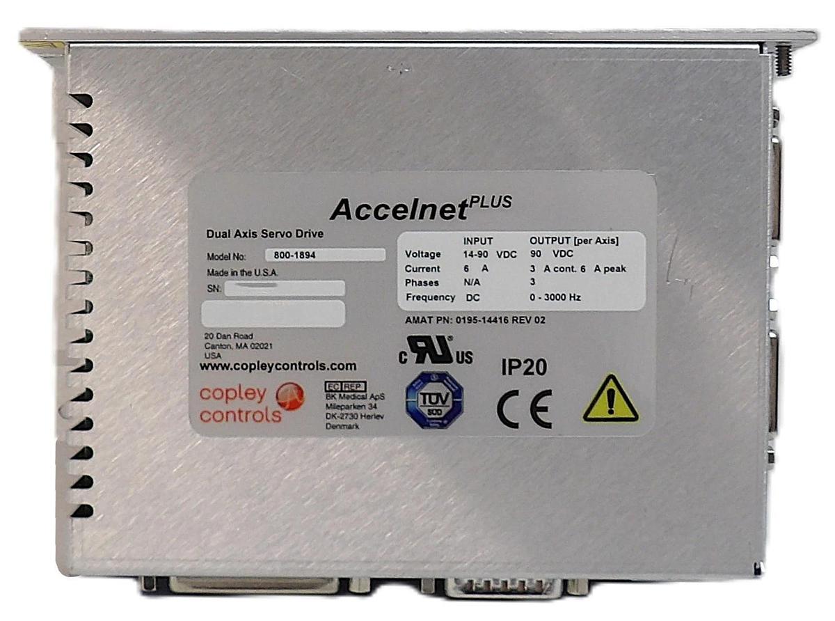Used Copley Controls 800-1894 Dual Axis Servo Drive Accelnet Plus Lot of 2 Working
