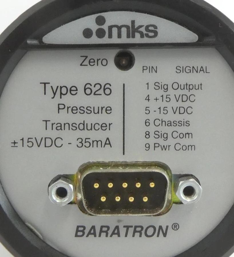 Used MKS Instruments 626A-23861 Baratron Capacitance Manometer Type 626 Surplus