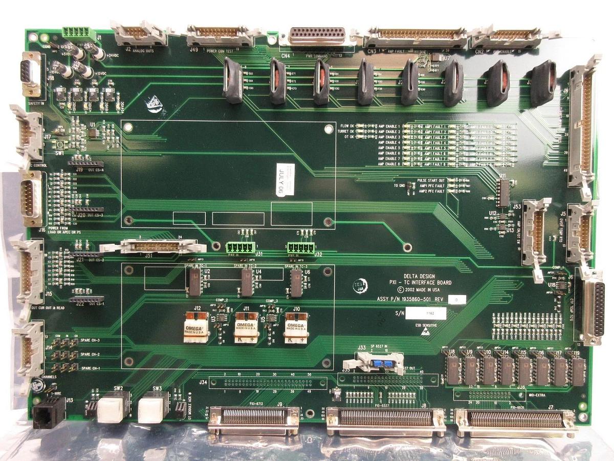 Used Delta Design 1935860-501 PXI-TC Interface Board PCB Rev. D Summit ATC Used