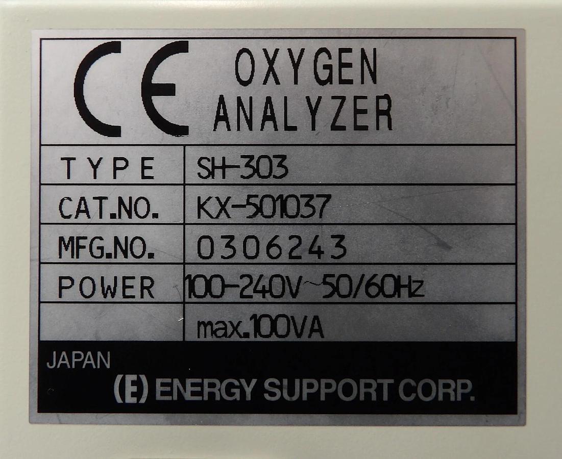 Used Energy Support SH-303 Oxygen Analyzer Module KX-501037 Working Surplus