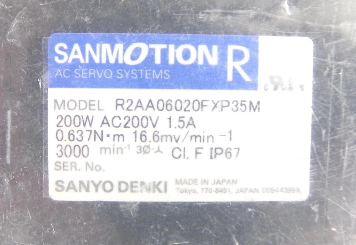 Sanyo Denki R2AA06020FXP35M AC Servo Motor SANMOTION R New