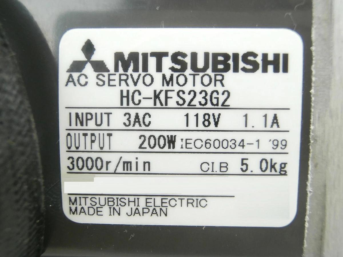 Used Mitsubishi HC-KFS23G2 AC Servo Motor HC-KFS Series Working Surplus