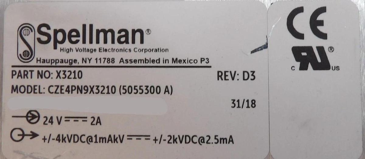 Used Spellman X3210 High Voltage Power Supply CZE4PN9X3210 AB Sciex Lot of 2 Working