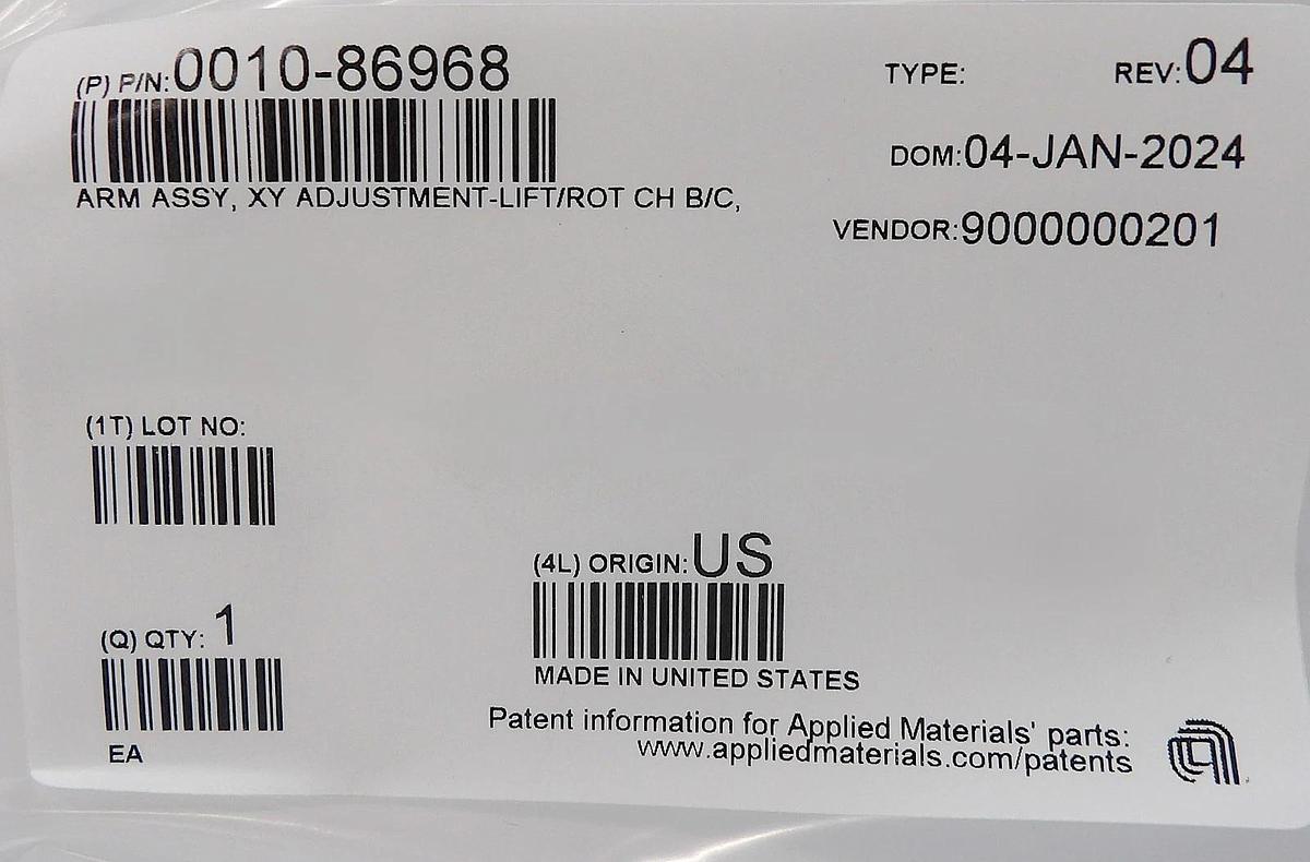 AMAT Applied Materials 0010-86968 Arm XY Adjustment Lift Reseller Lot of 4 New