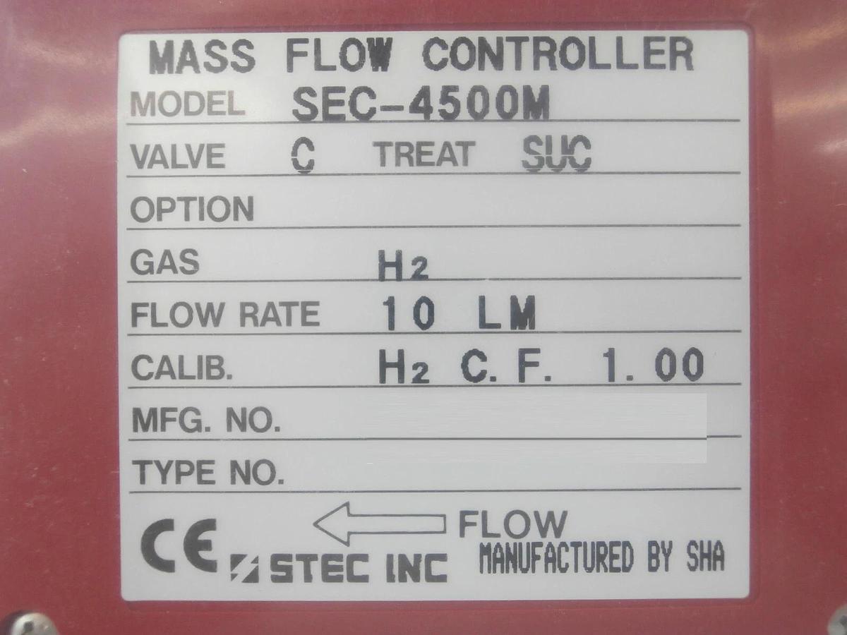 Refurbished STEC SEC-4500M Mass Flow Controller MFC SEC-4500 10 LM H2 OEM Refurbished