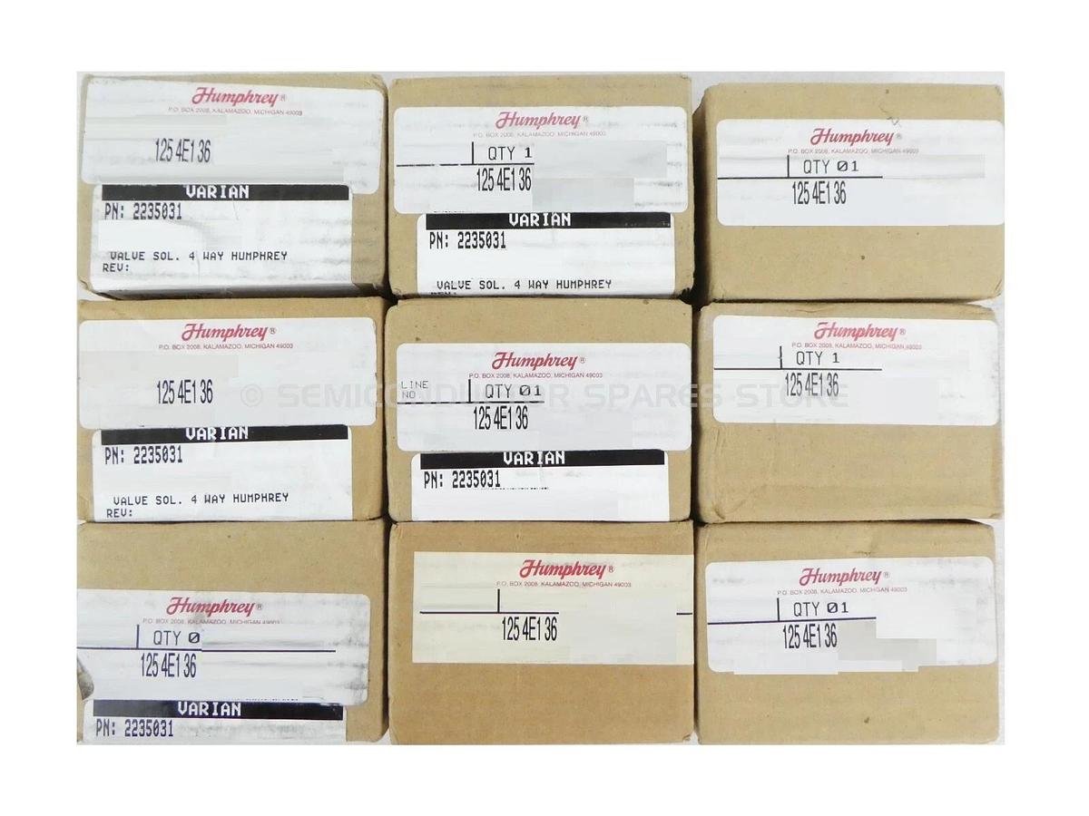 Humphrey 125 4E1 36 Solenoid Valve 1254E136 Varian 2235031 Lot of 9 New