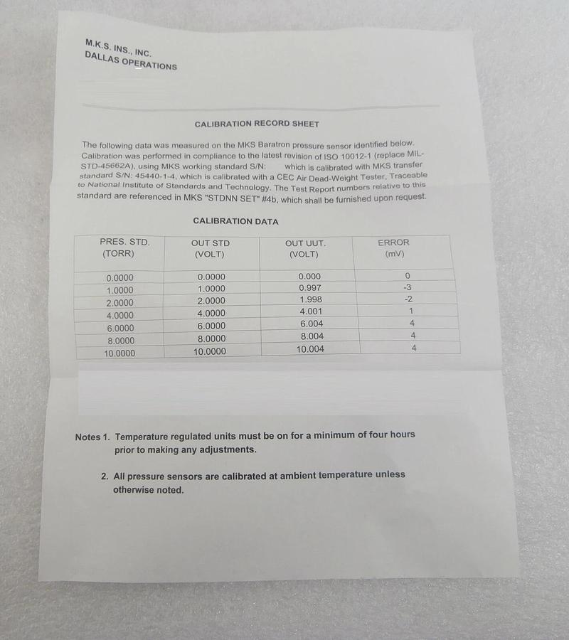 Refurbished MKS Instruments 221AA-00010B Signal Conditioner Set Type 221 Refurbished Surplus