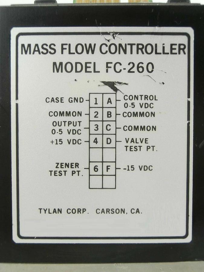 Used Tylan General FC-260 Mass Flow Controller MFC 50 SCCM N2 Working Spare