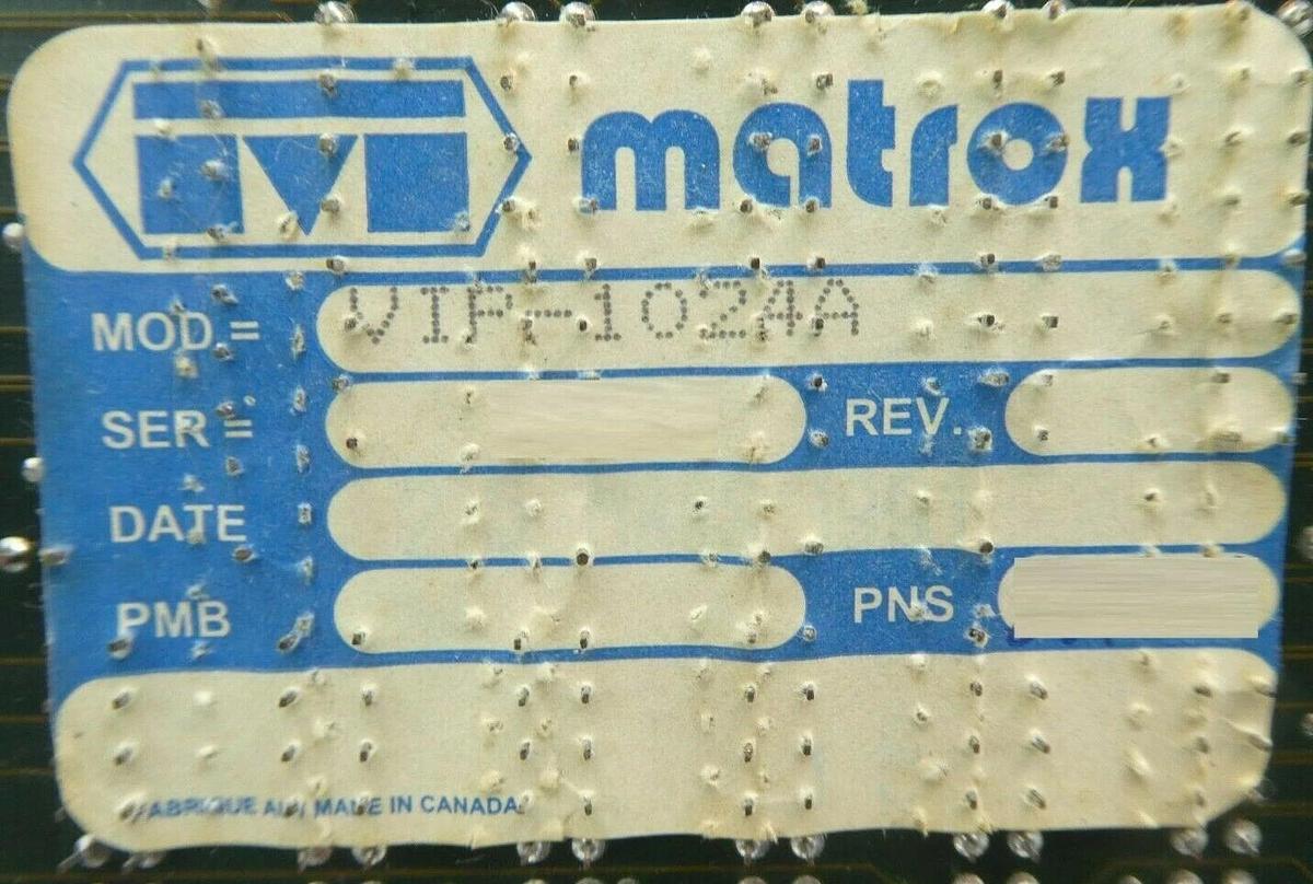 Used Matrox VIP-1024A Frame Grabber PCB Card 268-06-01 239-06-02 KLA-Tencor eS31