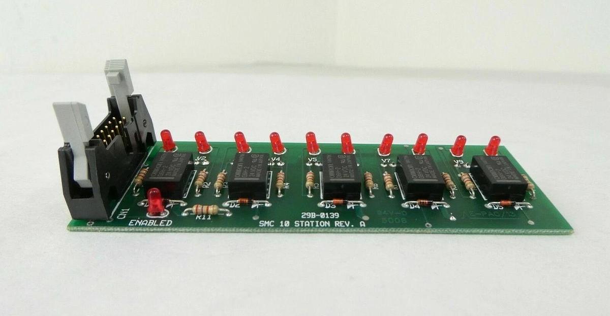 Used FujiFilm 29B-0139 SMC 10 Station Indicator PCB GenStream I/II Working Surplus