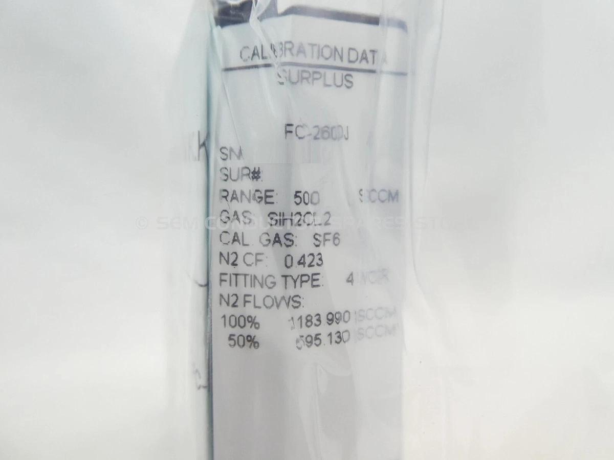 Aera FC-260J Mass Flow Controller MFC 500 SCCM SiH2Cl2 New Surplus