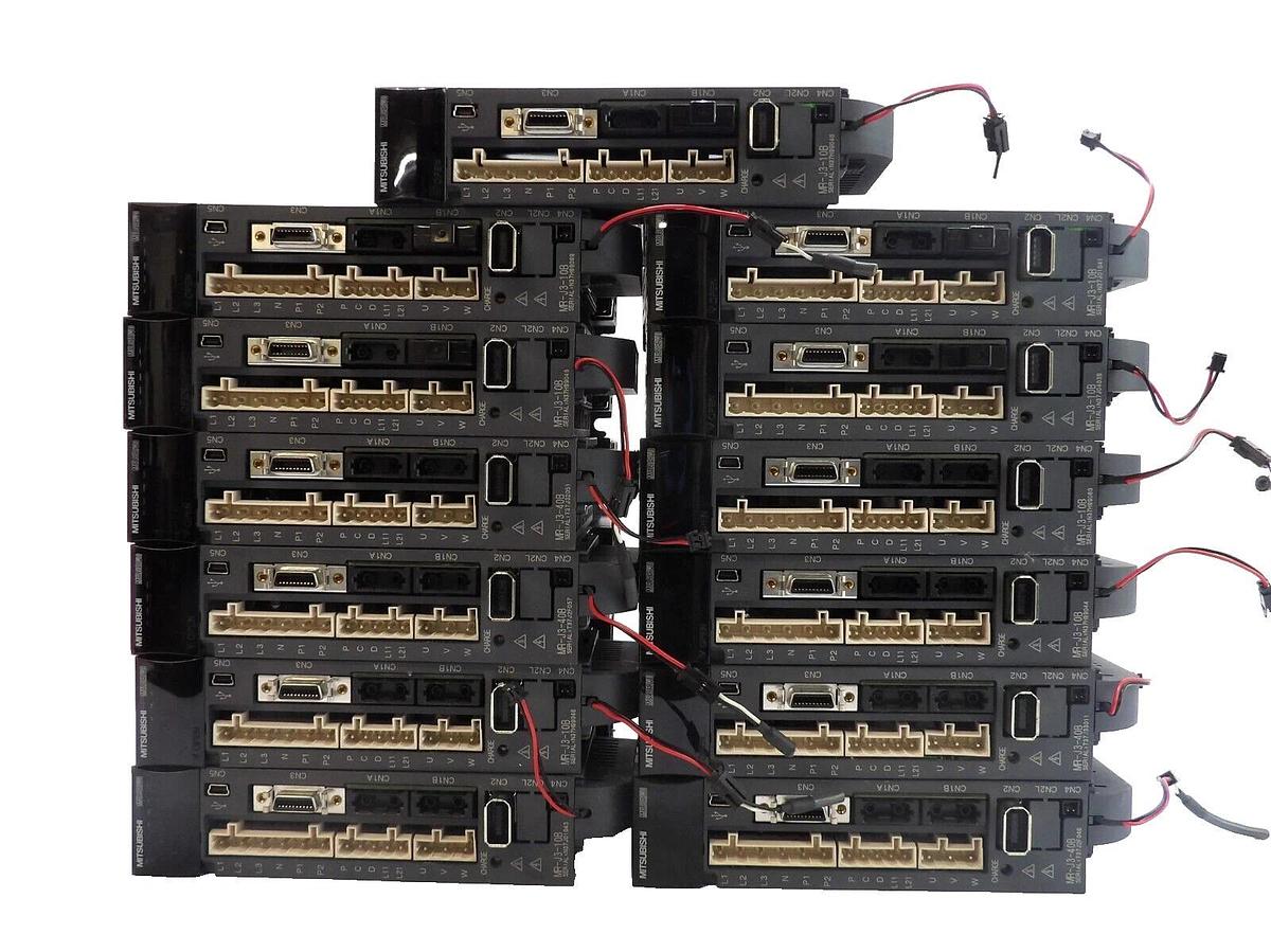 Used Mitsubishi MR-J3-10B MR-J3-40B AC Servo Drive MELSERVO Lot of 13 Working