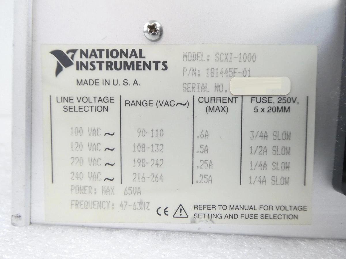 Used National Instruments SCXI-1000 Signal Conditioning Module SCXI-1600 SCXI-1125