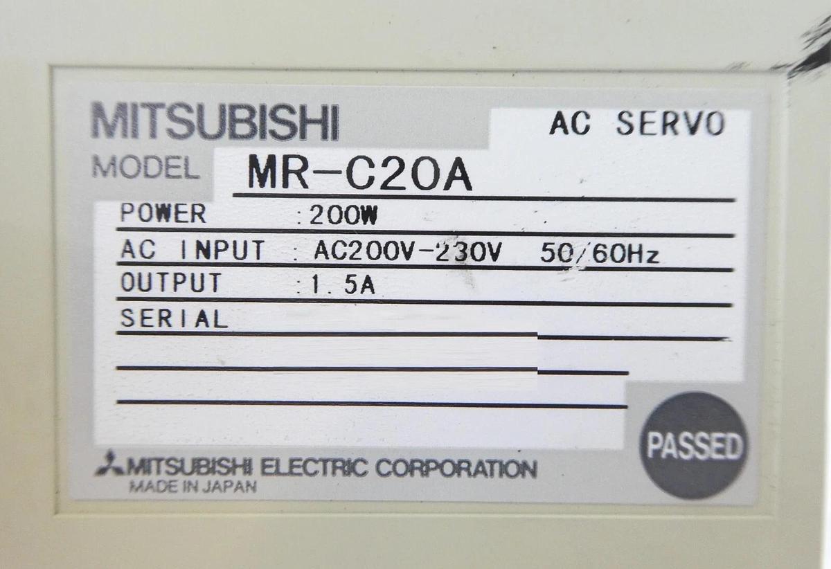 Used Mitsubishi MR-C20A AC Servo Driver MELSERVO Reseller Lot of 2 Working Surplus
