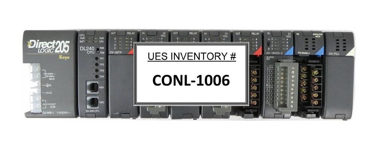 Used Automation Direct D2-09B-1 9-Slot PLC D2-16ND3-2 DirectLOGIC 205 Koyo Surplus