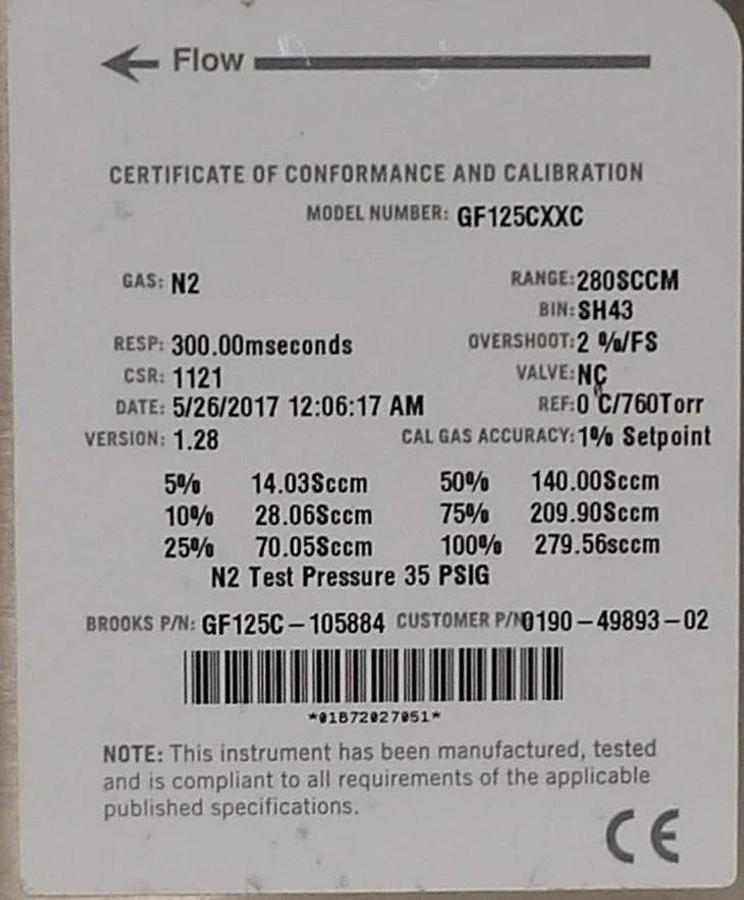 Used Brooks Instrument GF125CXXC Mass Flow Controller MFC Reseller Lot of 20 Working