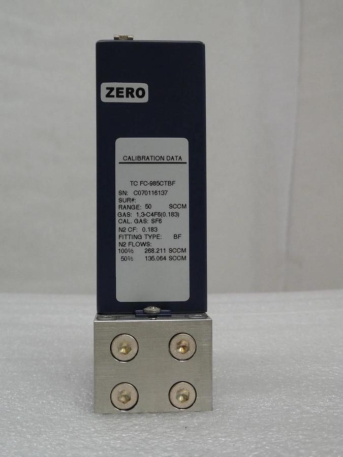 Used Aera TC FC-985CT-BF Mass Flow Controller MFC FC-985C 50 SCCM 1,3-C4F6(0.183)