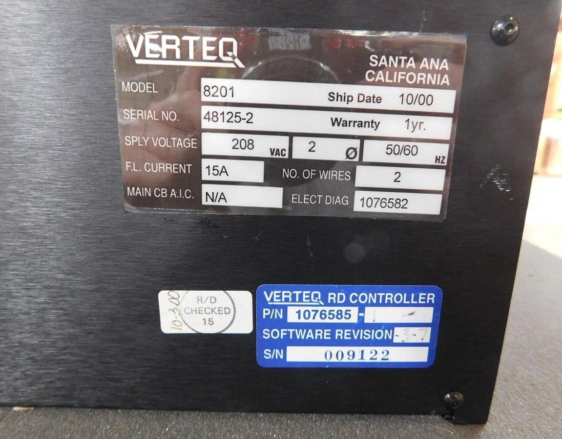 Used Verteq 1076584-3 / 1076585-1 8201 Primary Processor RD Controller Set