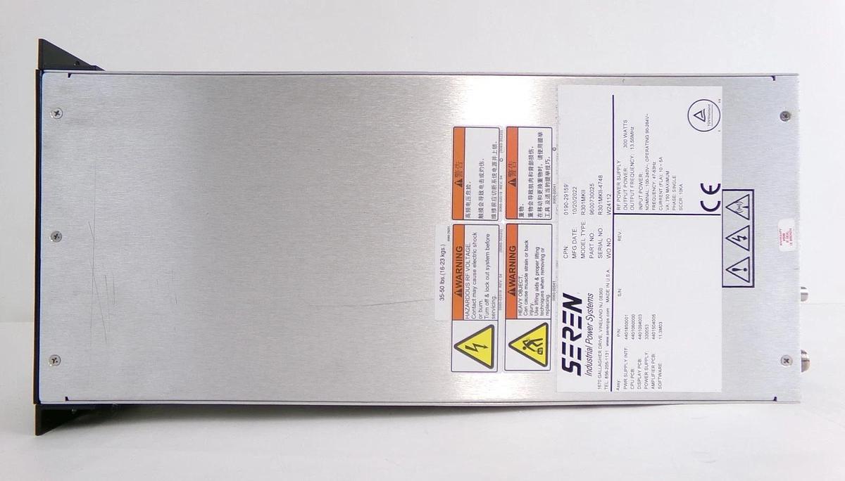 Used R301 MKII Seren 9600730025 LF RF Generator 300w @ 13.56 MHz Working Surplus