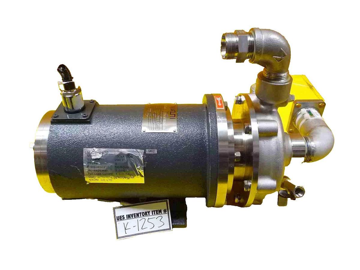 Used Nikuni 25CLX15U5 MLTC Centrifugal Pump with 25CLX15U6 Motor Working Surplus