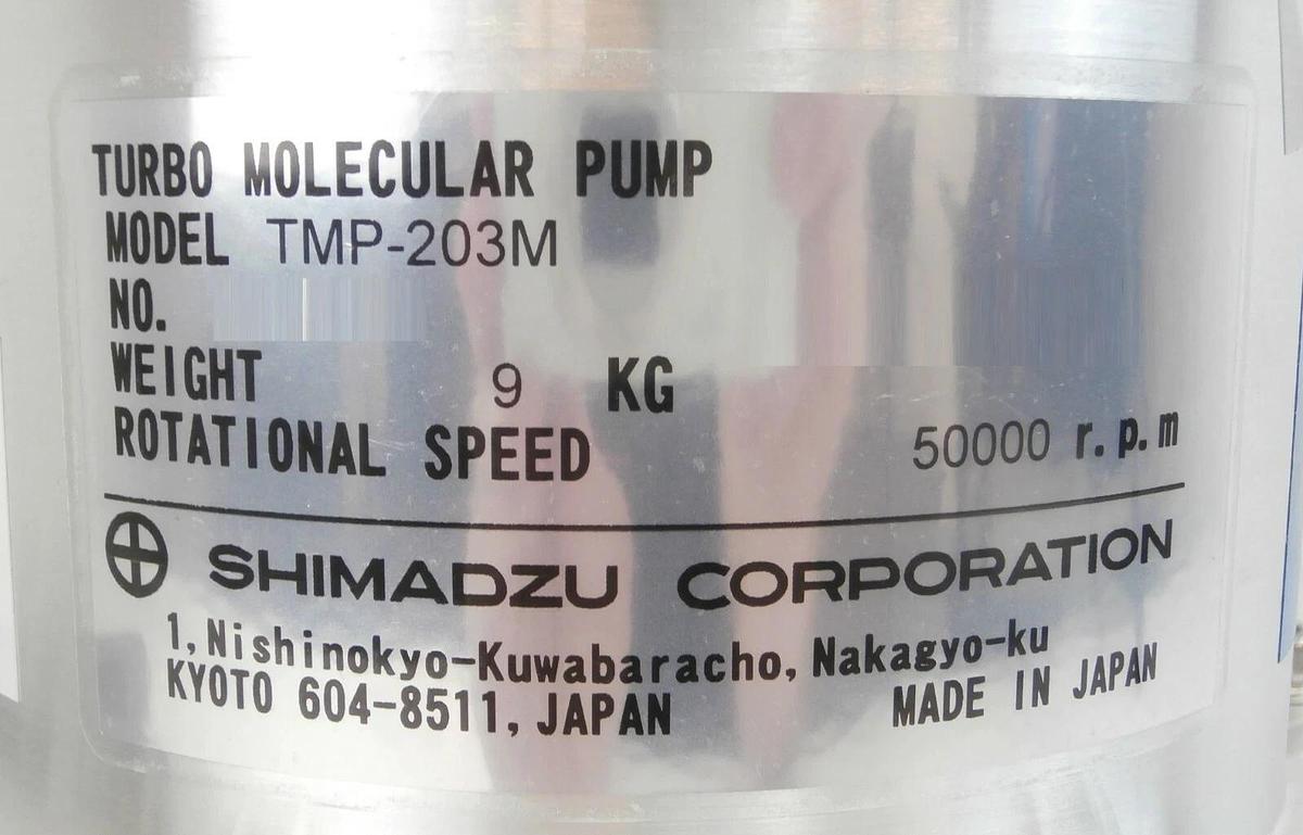 Used TMP Shimadzu TMP-203M Turbomolecular Vacuum Pump 4 mTorr Turbo Tested Working