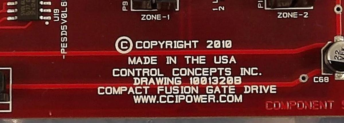 Used Control Concepts 1001320B Compact Fusion Gate Drive PCB CCI TEST Lot of 2 Spare