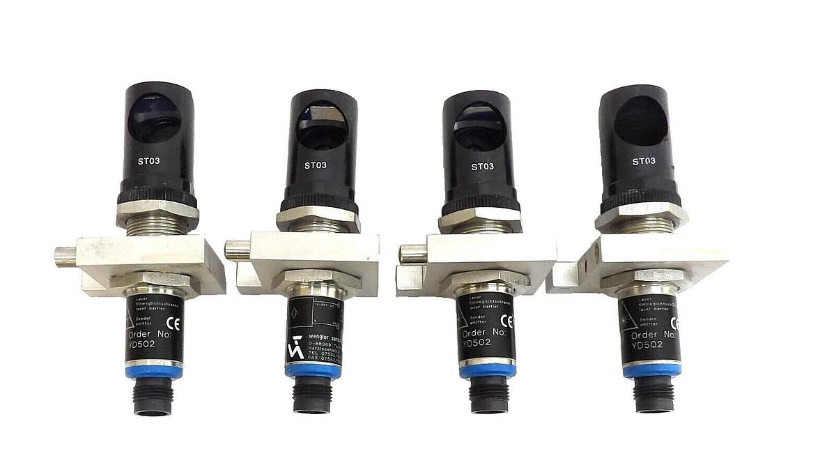 Used Wenglor YD502 Laser Barrier Sensor 10-30VDC Reseller Lot of 4 Working Surplus