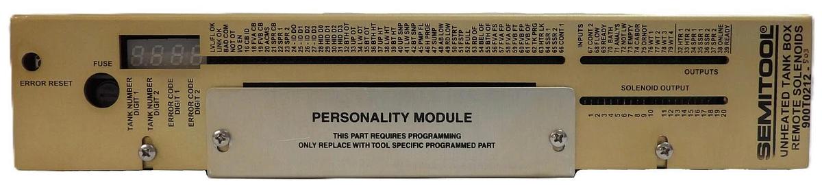Used Semitool 900T0212 Personaltiy Module Unheated Tank Box Remote Solenoids Working