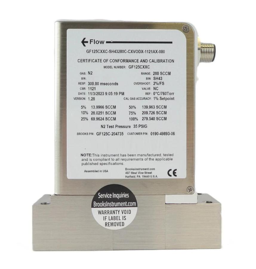 Brooks Instrument GF125C-204735 Mass Flow Controller MFC AMAT 0190-49893 New