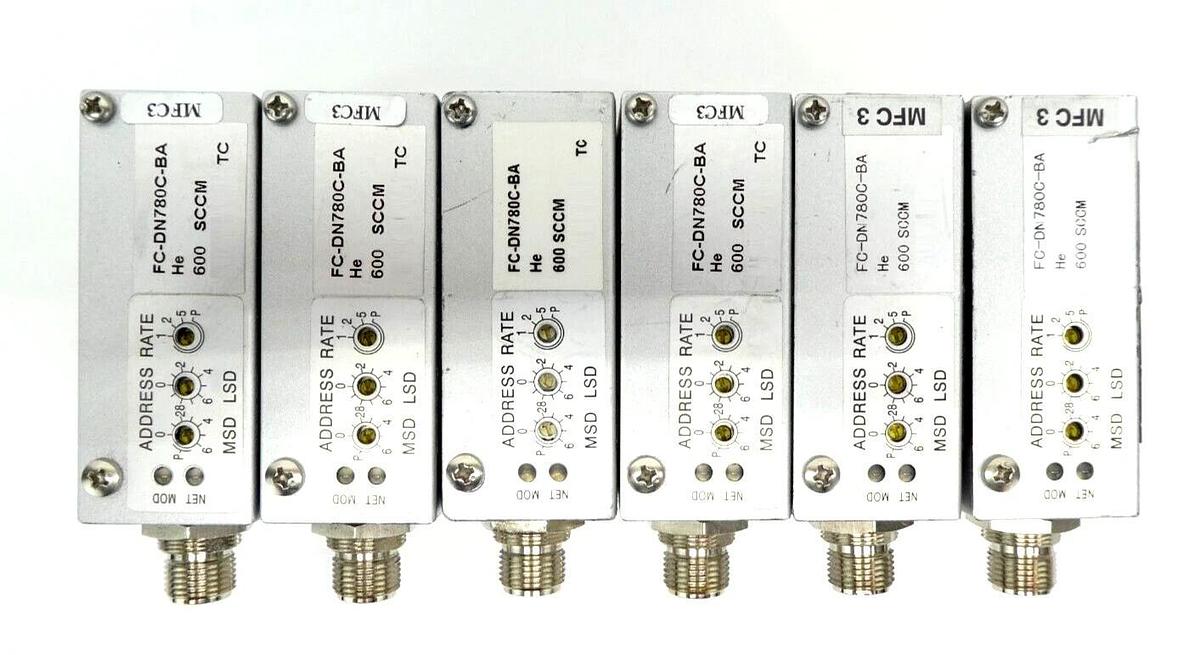 Used Aera FC-DN780CBA Mass Flow Controller MFC 600 SCCM 400 SCCM He Lot of 11 Working